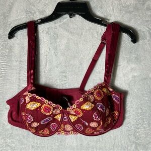 Adore Me Bra Size 40D Floral Lace Multi Strap Adjustable Underwire Sexy New